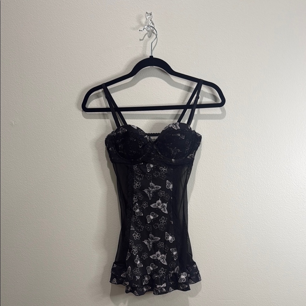 Jessica Simpson Black and White Floral Chemise